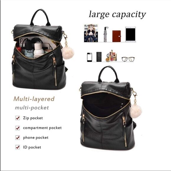 NEW PU LEATHER BACKPACK PURSE 🎀 - Picture 5 of 10